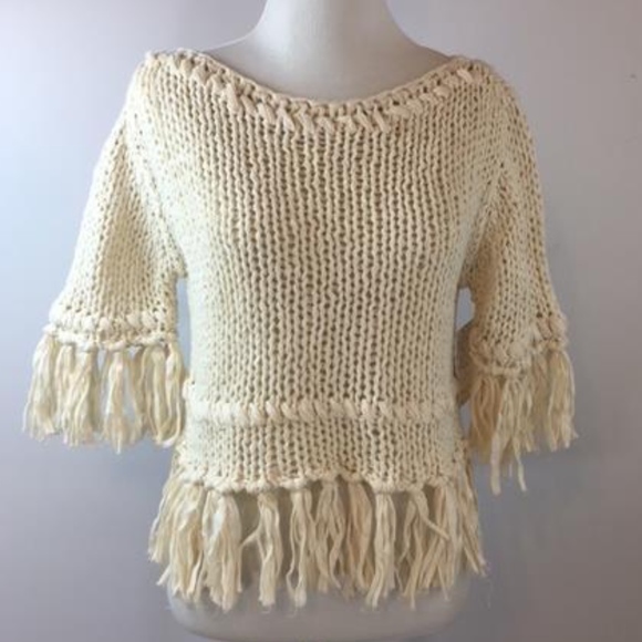 Free People Sweaters - NWT Free People Ivory Crochet Sweater